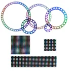 Светодиодная матрица WS2812B 8x8 16x16 8x32 с гибким экраном, цифровая панель 5050 RGB WS2812 пикселей, кольцо индивидуально адресуемое DC5V