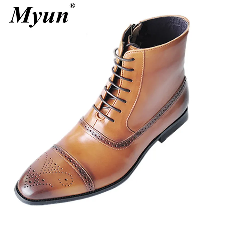 

high quality mens dress boots leather motorcycle boots men shoe ankle boots Western boots italian man shoes brogues coiffeur 47
