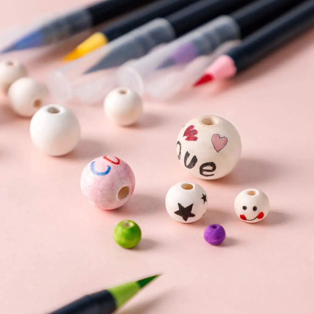 8 мм 10 12 14 16 20 25 30 бусины из натурального дерева свободные деревянные Spacer Бусины DIY