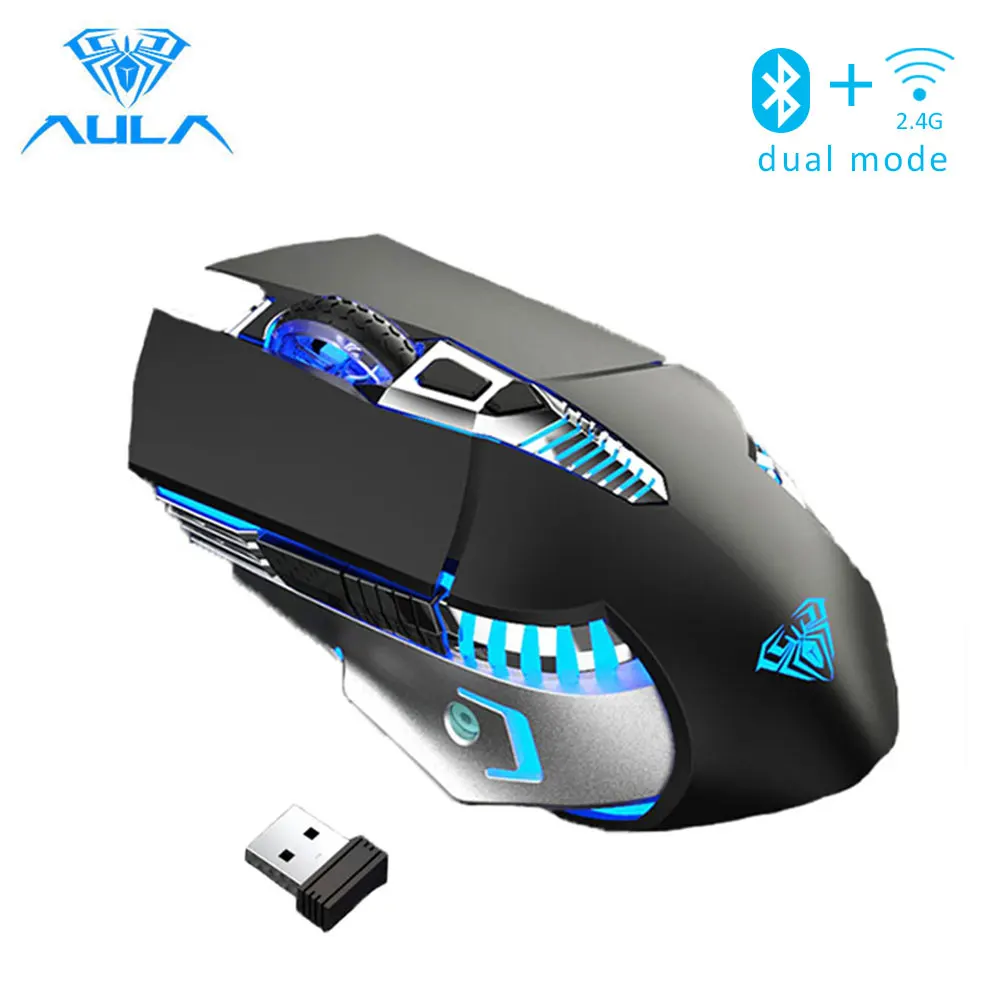 Беспроводная перезаряжаемая мышь aun SC200 7 кнопок Bluetooth 5 0/ USB 3 режима оптическая