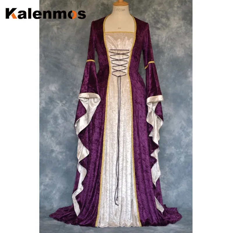 Ретро модное платье макси Хэллоуин косплей костюм маскарадный Готический