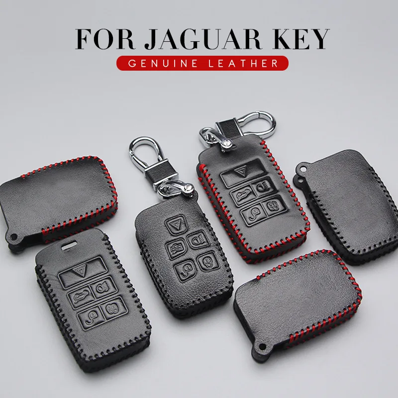 Genuine Leather Car Key Cover Case For Jaguar F Type XF XJ X XE Pace Land Rover Ring Protection Shell Accessories | Автомобили и