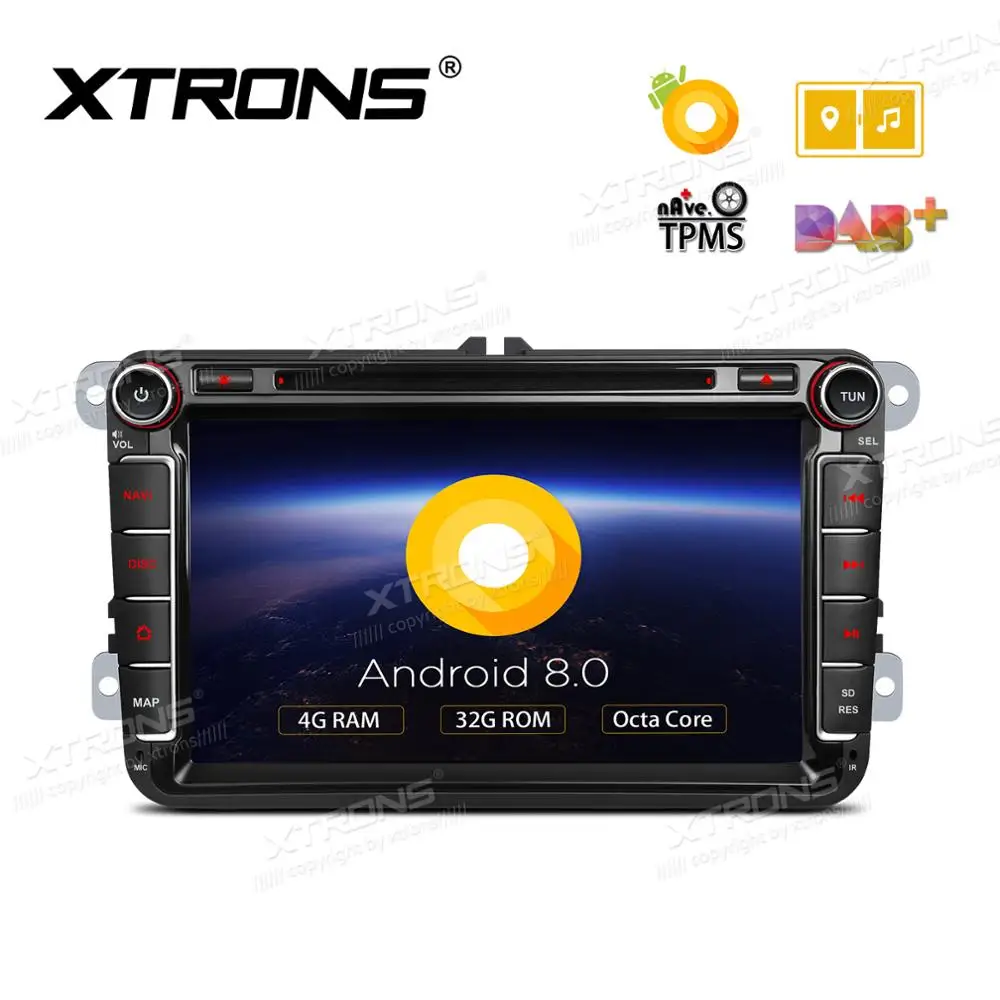 XTRONS 2 Din 8 'ɺndroid 0 Восьмиядерный автомобильный dvd-плеер радио gps DAB + OBD2 для Volkswagen