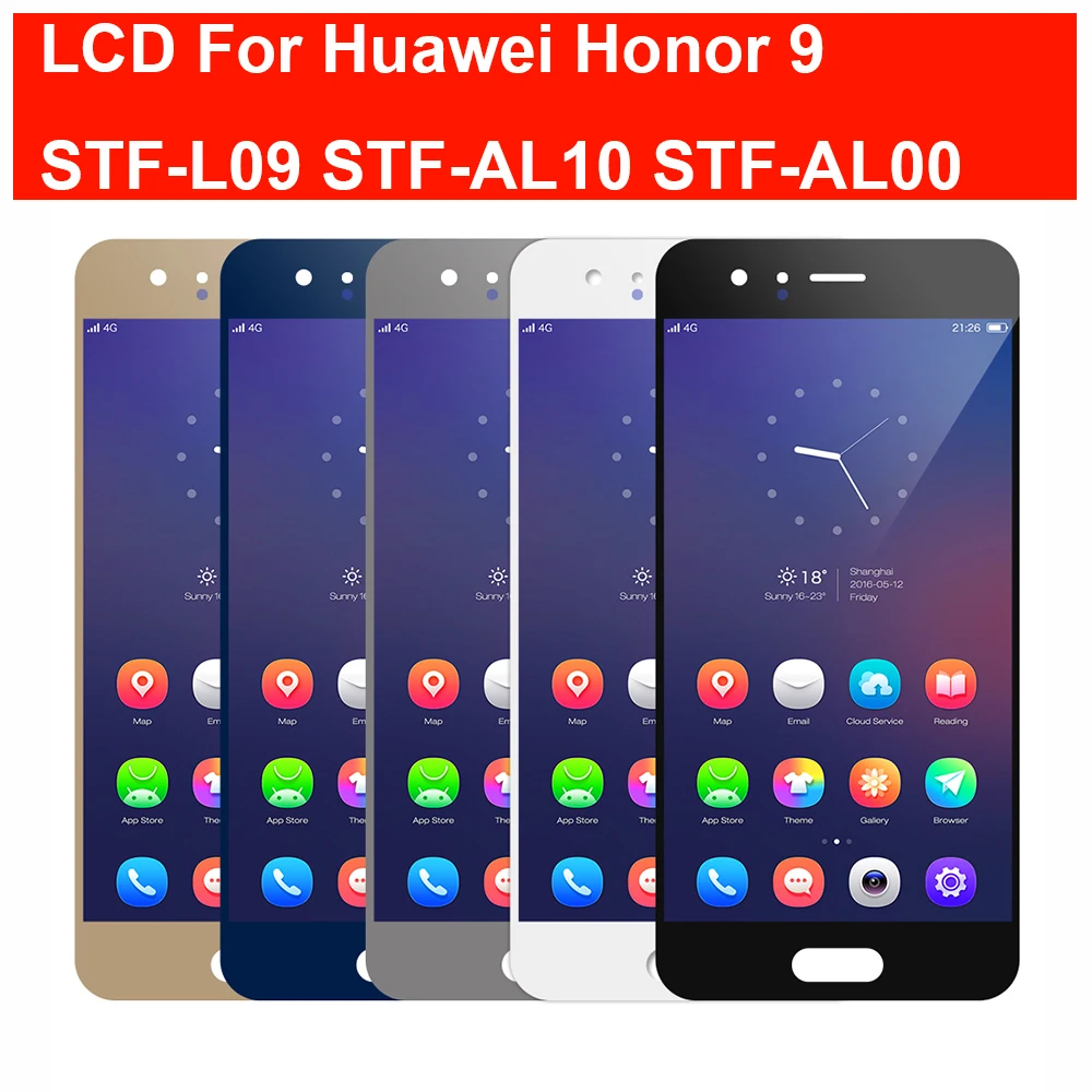 Для Huawei Honor 9 ЖК экран STF L09 AL10 дисплей кодирующий преобразователь сенсорного
