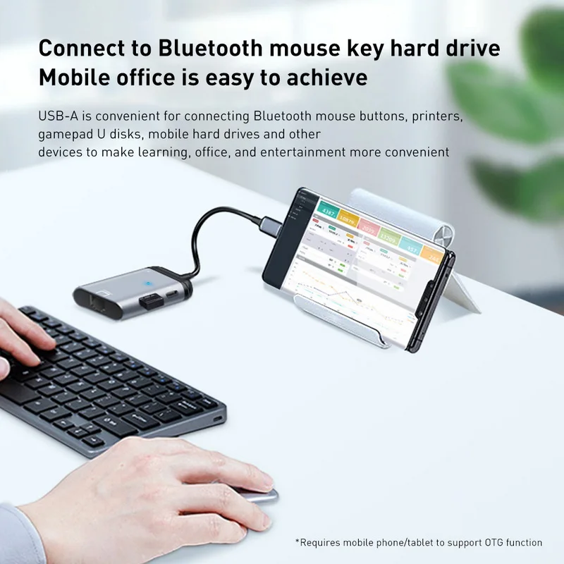 

Mini Type-C HUB Multifunction Splitter 3 In 1 Adapter Dock HDMI-Compatible Laptop VGA Rj45 for PC And Mobile Phone