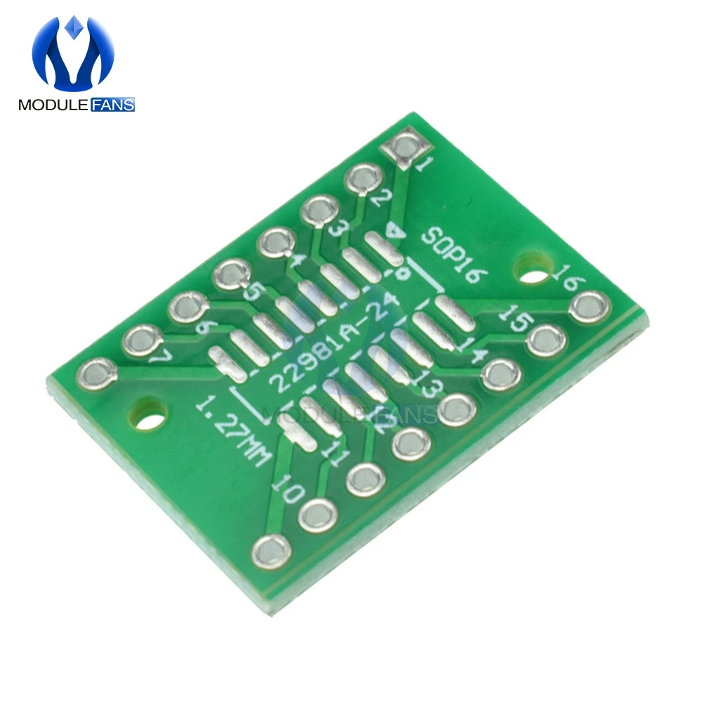 50pcs Diy Kit TSSOP16 SOP16 SSOP16 To DIP16 0.65/1.27mm IC Adapter PCB Board Module | Электронные компоненты и