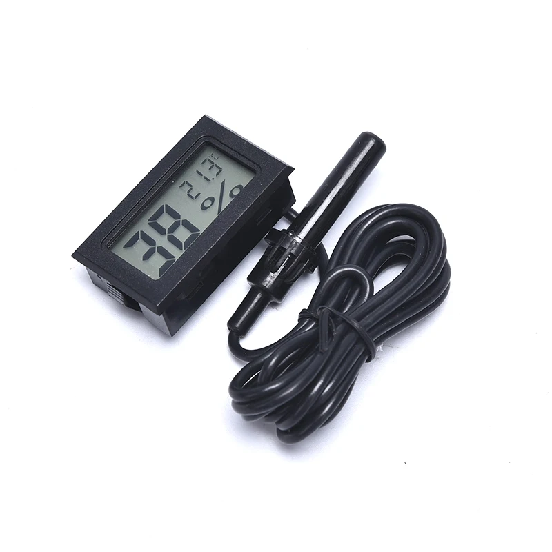 

DigitalLCD Thermometer Hygrometer Temperature Humidity Gauge With Probe For Vehicle Reptile Terrarium Fish Tank Refrigerator New