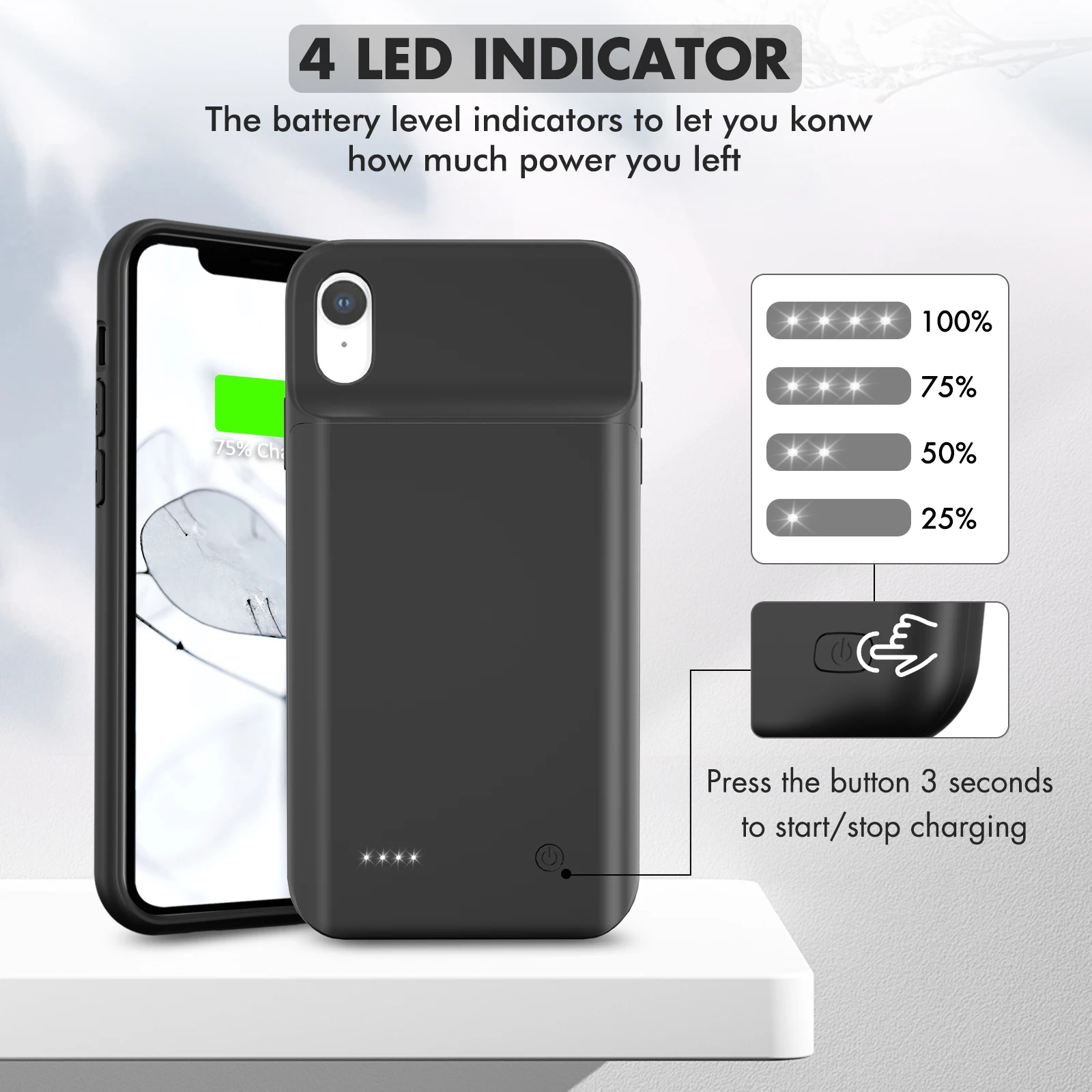 6000mah external battery charger case for iphone xr charging case portable mobile phone housing power bank backup fast charger free global shipping