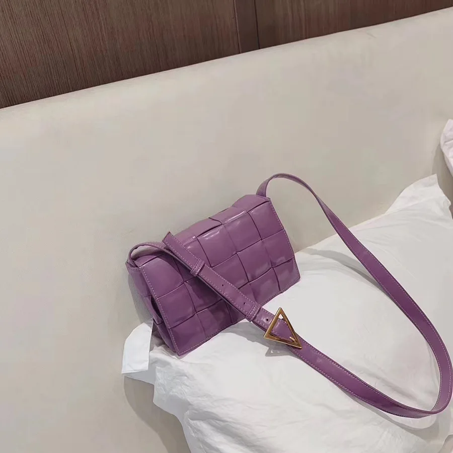 

FIRMRANCH 2020 Women's New Woven Soft PU Crossbody Bag Macaron Small Square Bag