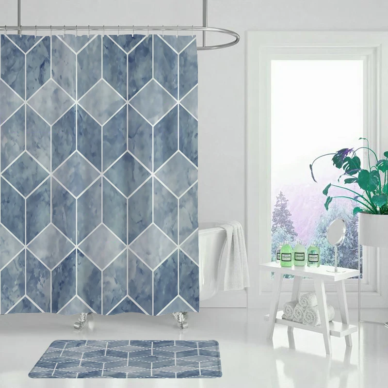 Геометрическая занавеска для душа черная желтая домашний декор тканевая ванной |