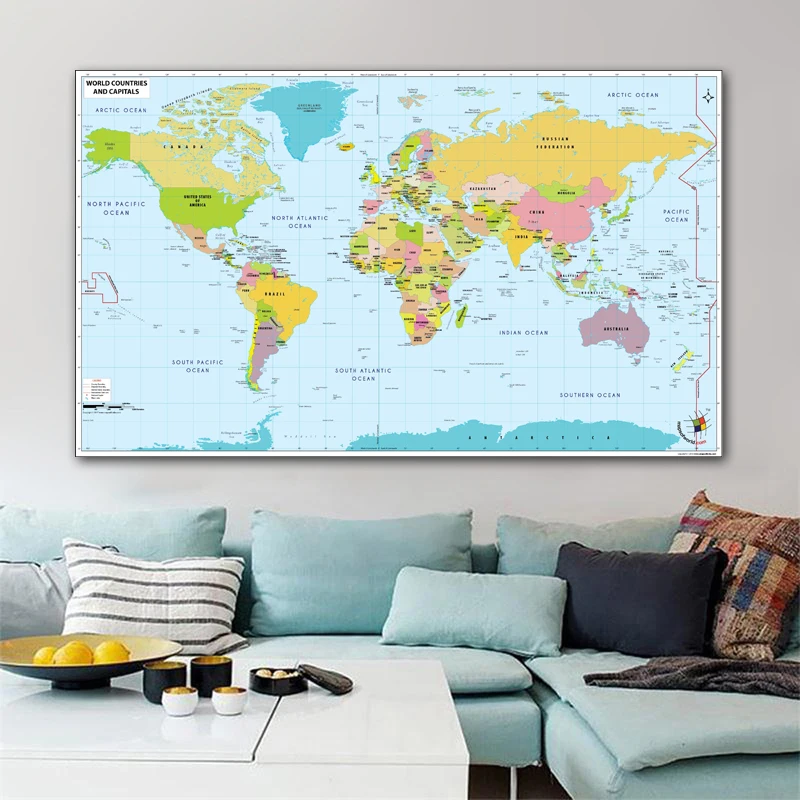 RELIABLI искусство карта мира холст Картины фотографии на домашней стене для