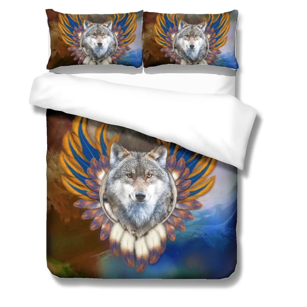 3D принт животных постельные принадлежности темно синий и черный градиент фон