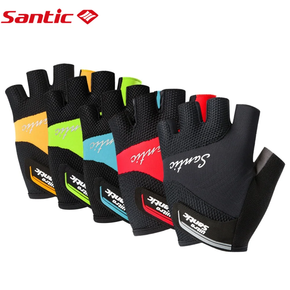 

Santic велосипедные перчатки унисекс летние велосипедные перчатки с полупальцами MTB перчатки анти-пиллинг антистатические Азиатские размеры ...