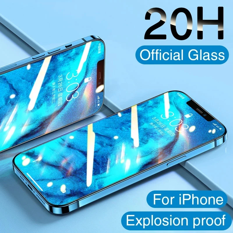 

20H Full Cover Tempered Glass For iphone 11 12 13 PRO XS MAX X XR Screen Protector On iphone 6 6S 7 8 Plus Protective Glass Film