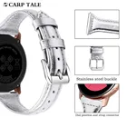 Кожаный ремешок 2220 мм для смарт-часов Samsung Galaxy Watch Active, аксессуары для смарт-часов huawei, женский роскошный тонкий ремешок, быстрая замена