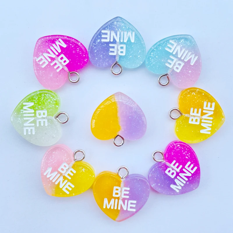 

10 Cute Cartoon Love Series Acrylic Pendant Key Chain Pendant Necklace Pendant For DIY Decoration Accessories 045