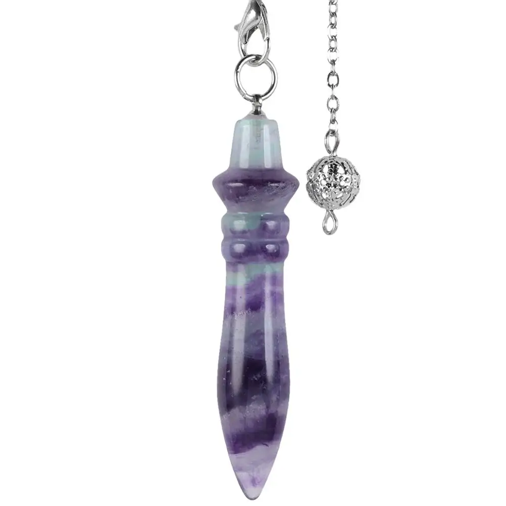 SUNYIK исцеление натуральный флюорит маятник дюбмент гипноз Divination рейки конус