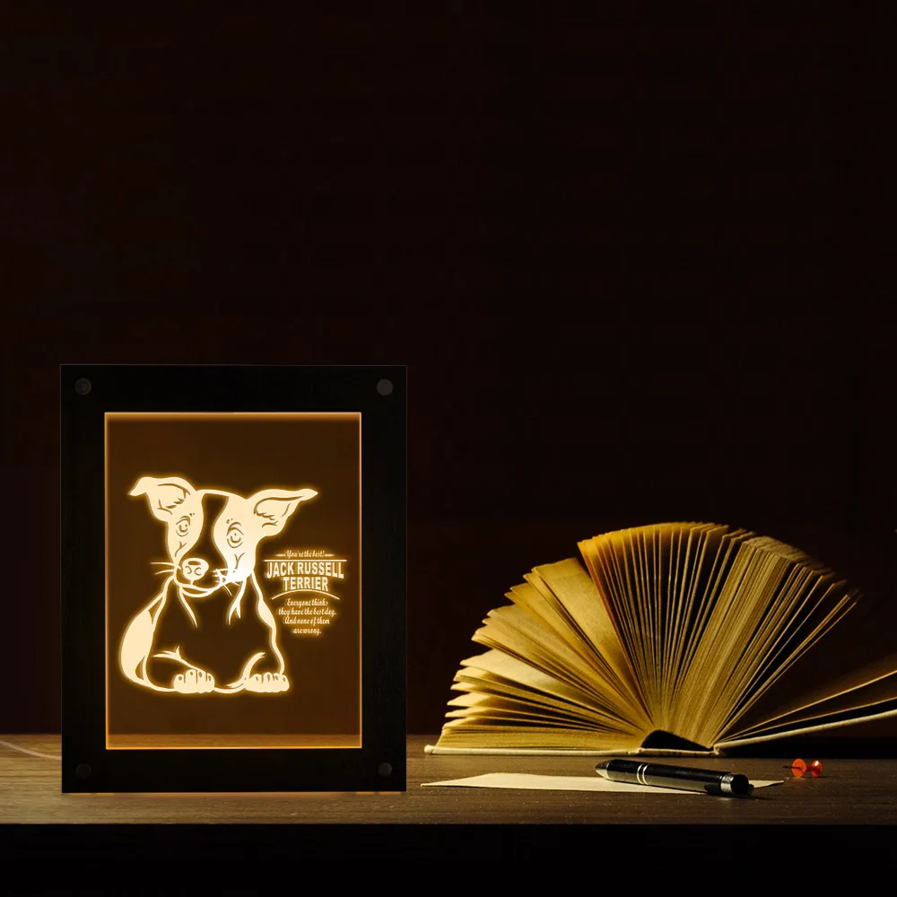 Светодиодный фоторамки с индивидуальным текстовым освещением Jack ruseller Terrier