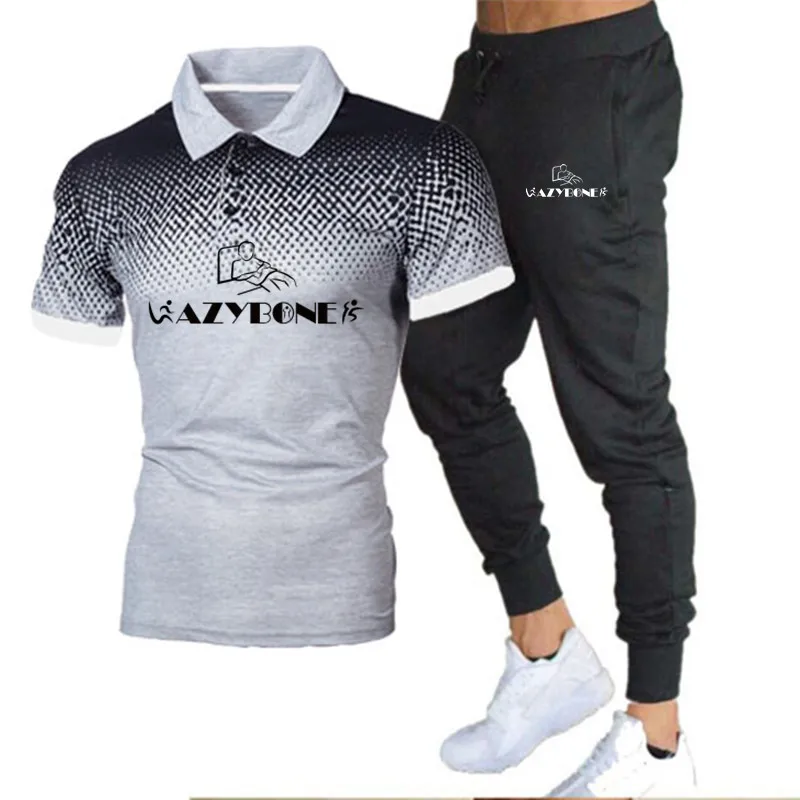 

Men's Two Pieces Sets Men Casual Fitness Sport Suit Short Sleeve t Shirt+TrousersLAZYBONES Men's Casual Sportswear Suits2021