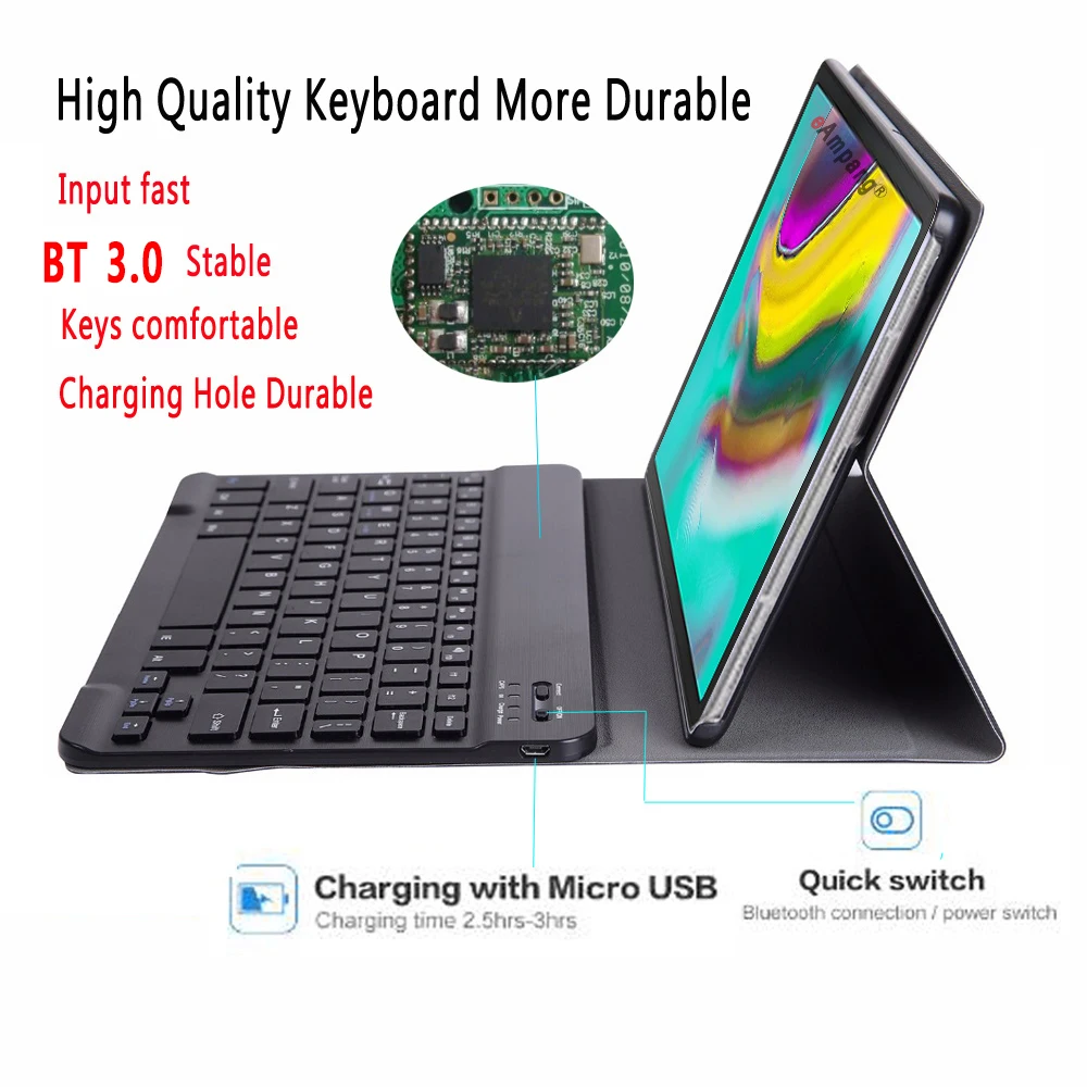 2021 keyboard case for samsung galaxy tab s6 lite a 10 1 2019 10 5 2018 s7 s6 case keyboard for samsung tab a7 2020 s5e cover free global shipping