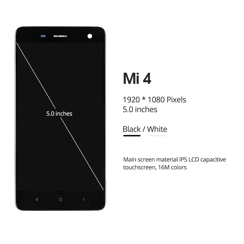 ЖК-дисплей 5 0 дюйма для XiaoMi Mi4 сенсорный дигитайзер с рамкой в сборе сменный