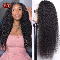 svt malaysian curly human hair wig lace frontal wigs for black women preplucked hairline jerry curly glueless long closure wig