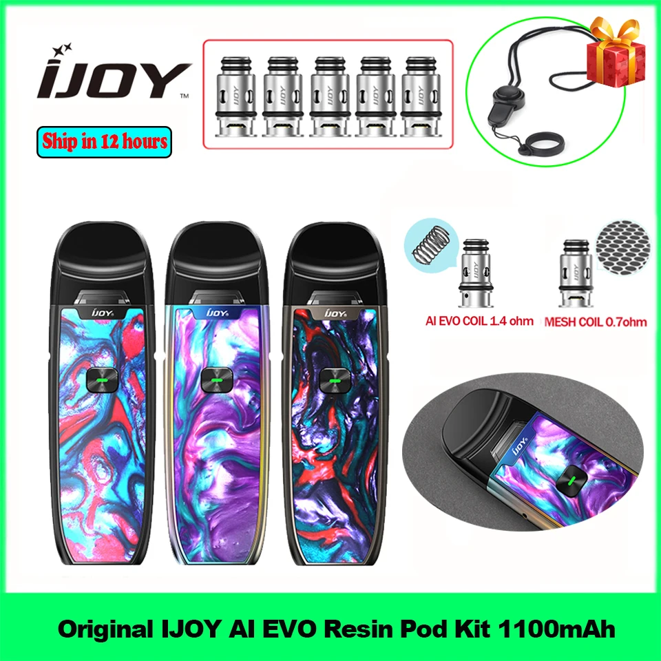 Оригинальный IJOY AI EVO полимерный Pod комплект 1100 мач 20 вт с 2 8 мл картриджем система
