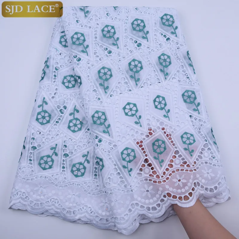 Кружевная нигерийская Африканская Хлопковая кружевная ткань SJD