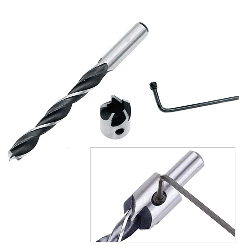 

8 Pieces HSS Taper Claw Type Wood Plug Cutter Drill Bits 5/8 inch 1/2 inch 3/8 inch 1/4 inch + 7 Pieces Countersink Drill Bits S