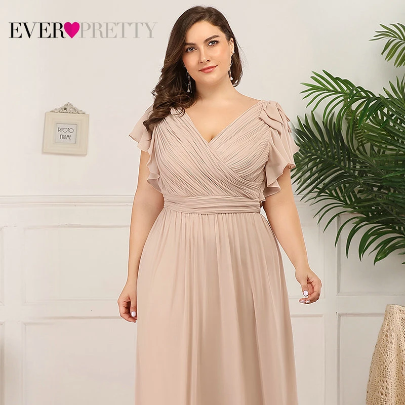Платья для мамы невесты размера плюс Ever Pretty EZ07709 элегантные шифоновые темно-синие вечерние платья трапециевидной формы