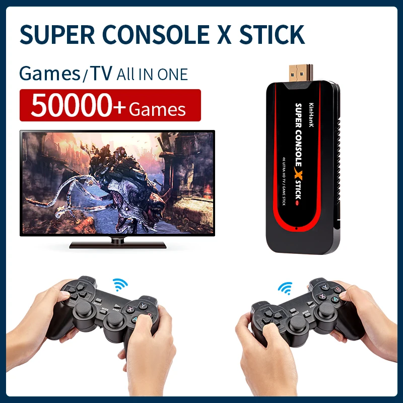Супер консоль X Stick мини видео игровая двойной беспроводной геймпад 4K 64 бит Ретро