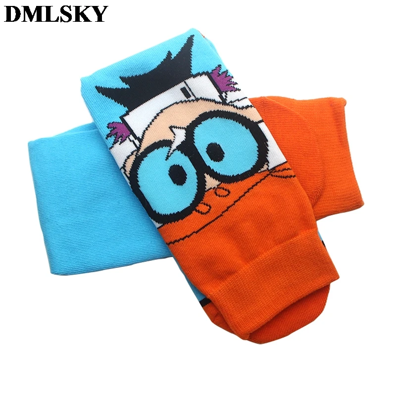 DMLSKY Dexter's Lab мультфильм забавные Женские носочки мужские модные хлопковые носки с 3D принтом носки с рисунками новинка носки M3718