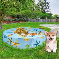dog bath pool covers round waterpoof dust proof pool cover with starfish patternn outdoor garden swimming pool tub cover blanket