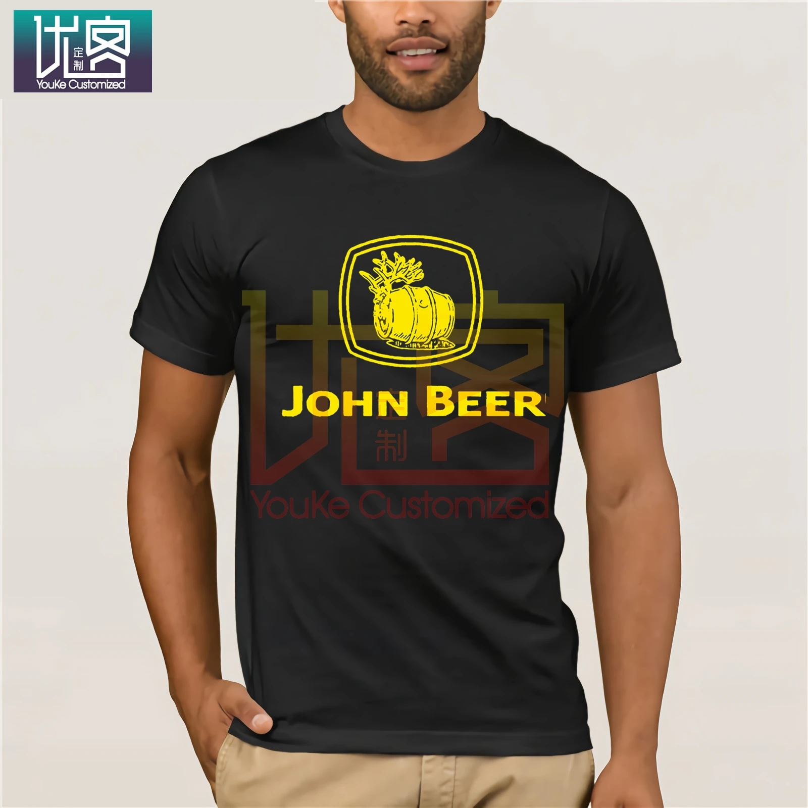 GILDAN забавная футболка John Beer трактор экскаватор зеленые Забавные футболки
