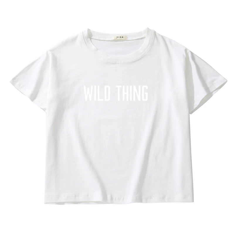 Женская футболка с надписью wild thing забавная короткая из 100% хлопка 2020 | одежда
