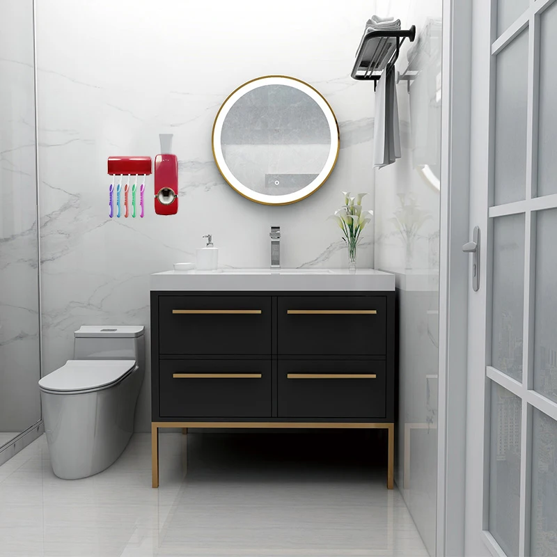 

Creative Automatic Dispenser Lazy Toothpaste 5 Toothbrush Holder Squeezer Bathroom Shelves Bathroom Accessories