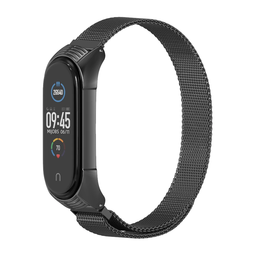 

For Mi Band 5 4 3 Strap Bracelet Milanese Magnetic TF Version Correa Global Version
