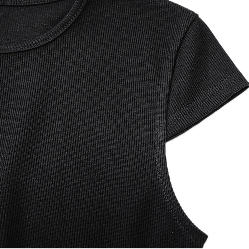 

Polyester Dress Summer O-neck Dresses For Women Solid Empire Clothes Sleeveless Saxy Clothing Knee-Length Black Dress Split