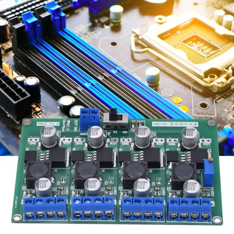 LM2596 4 независимых канала 3 V/5 V/12 V регулируемый Питание 40V Вход преобразователя