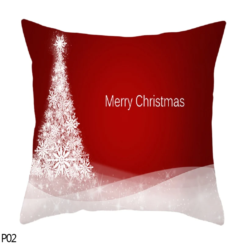 p02 merry christmas 1 шт. 45*45 см Санта-Клаус Merry Christmas Наволочки Чехол новогодний домашний диван Автомобильная подушка Декоративные Чехлы для подушек - Цвет: p02 merry christmas