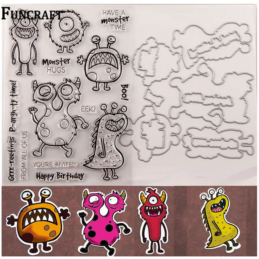 1 пачка странного монстра письма с поздравлениями днем рождения штампы и набор