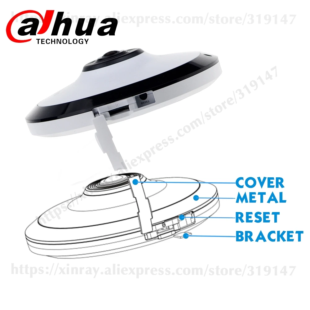 Dahua IPC-EW4431-ASW 4MP панорама POE wifi 360 рыбий глаз ip-камера Встроенный микрофон слот для sd-карты аудио сигнал тревоги интерфейс