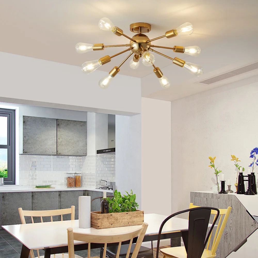 

JMZM Modern Nordic Chandelier LED Lighting Hanging Lights Indoor 10 Bulbs Light Fixtures Bedroom Dining Living Room Pendant Lamp