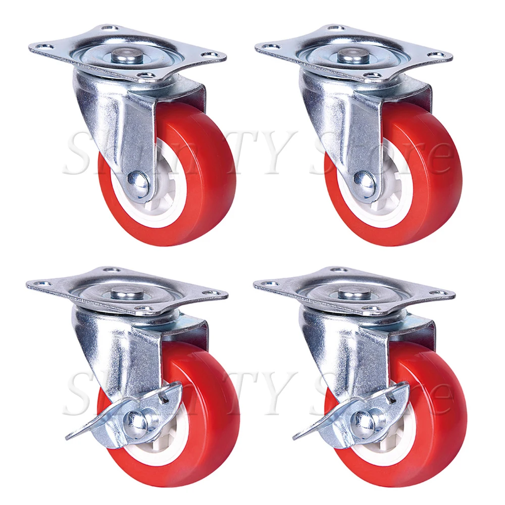 

2 Pcs 2/2.5/3 Inch 360 Degree Swivel Caster Wheels Rubber Wheels No Noise Wheels For Shopping Cart Trolley caster