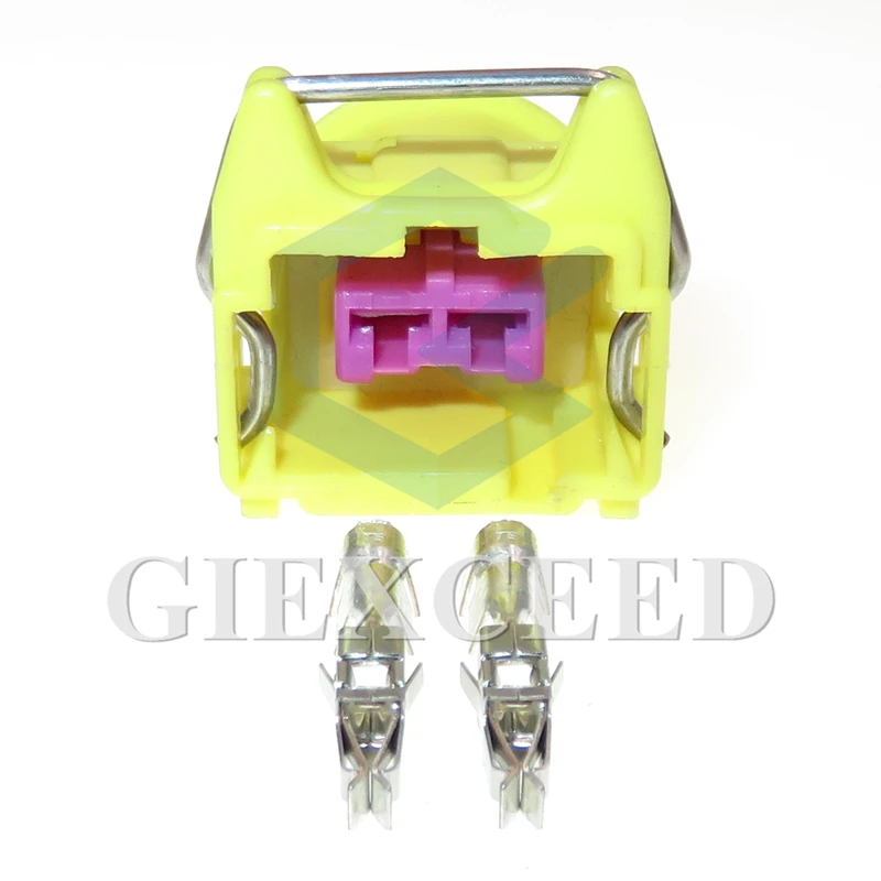 

2 Sets 2 Pin 144473-4 Auto Power Unsealed Connector 3.5 Series Automobile Wiring Harness Plastic Yellow Socket