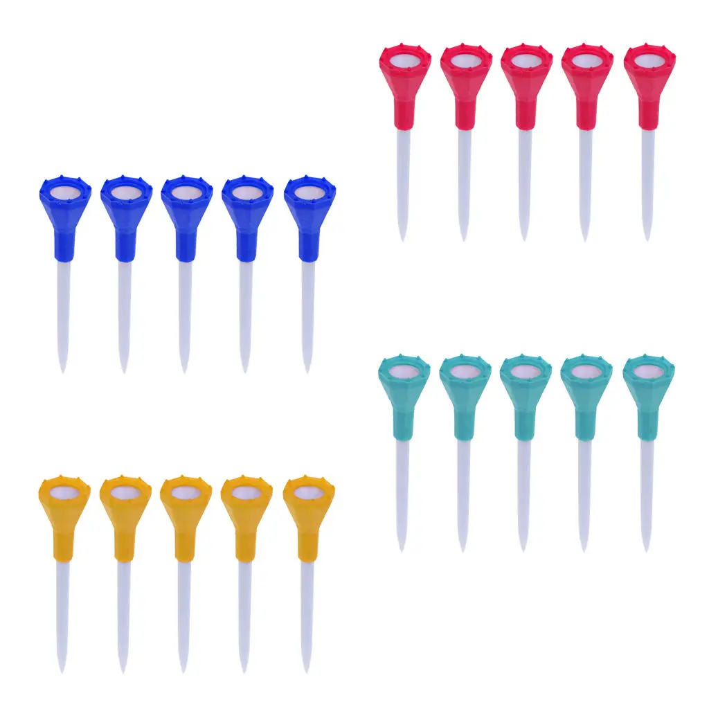 

5 Pieces Professional Rubber Top Golf Tees Golf Accessories Golf Training Aids 80mm Height - Various Color