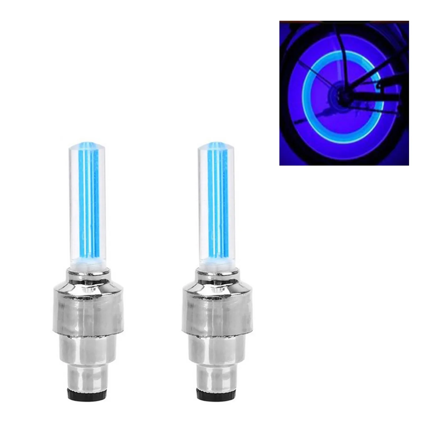 

2PCS Neon Bike Spoke Light Mini LED Bicycle Taillight MTB Wheel Tire Nozzle Valve Lamp Cycling Warning Head Rear Light