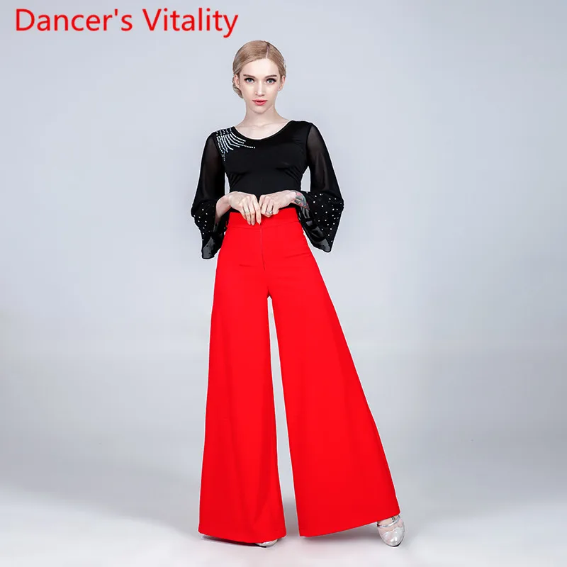 Женский топ со стразами свободные штаны современные танцевальные брюки костюмы