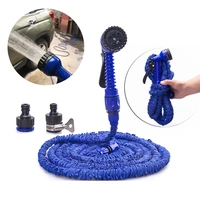 7 5 45m expandable garden hose telescopic water pipe irrigation watering spray car wash plastic pressure gun cleaning tools blue
