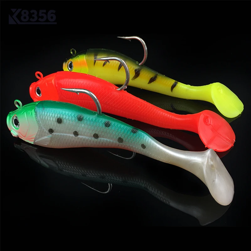 K8356 3D Рыбная приманка для рыбалки с глазками со свинцовым большие мягкие приманки